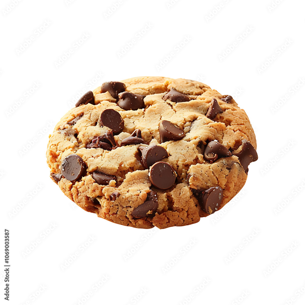 Chocolate Chip Cookie with Transparent Background