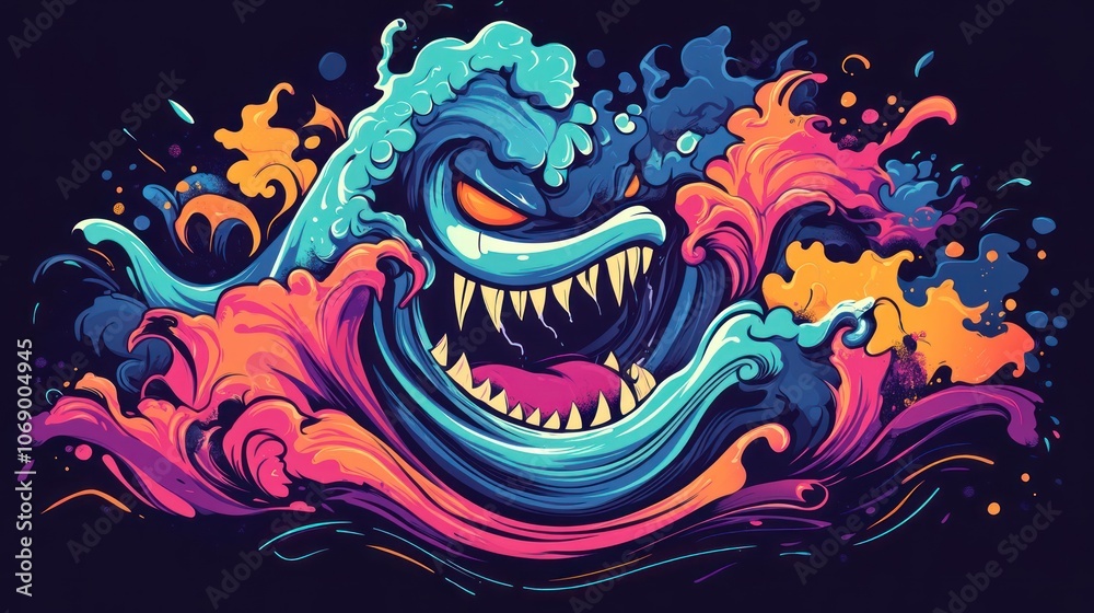 Angry Wave Illustration Angry Wave Illustration