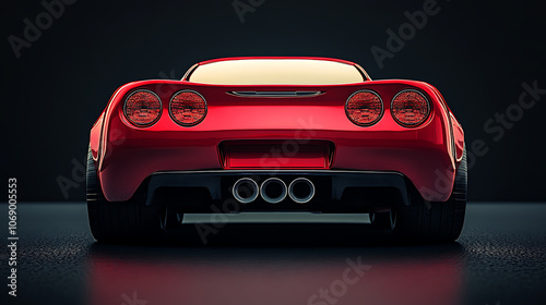 Back of a generic red sport car