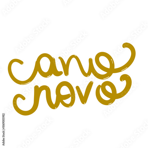Ano novo hand drawn lettering in portuguese