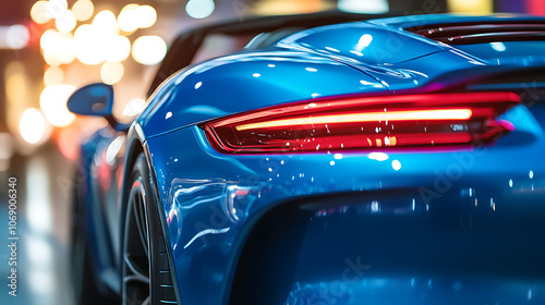 Wallpaper Mural Back of a generic blue sport car Torontodigital.ca