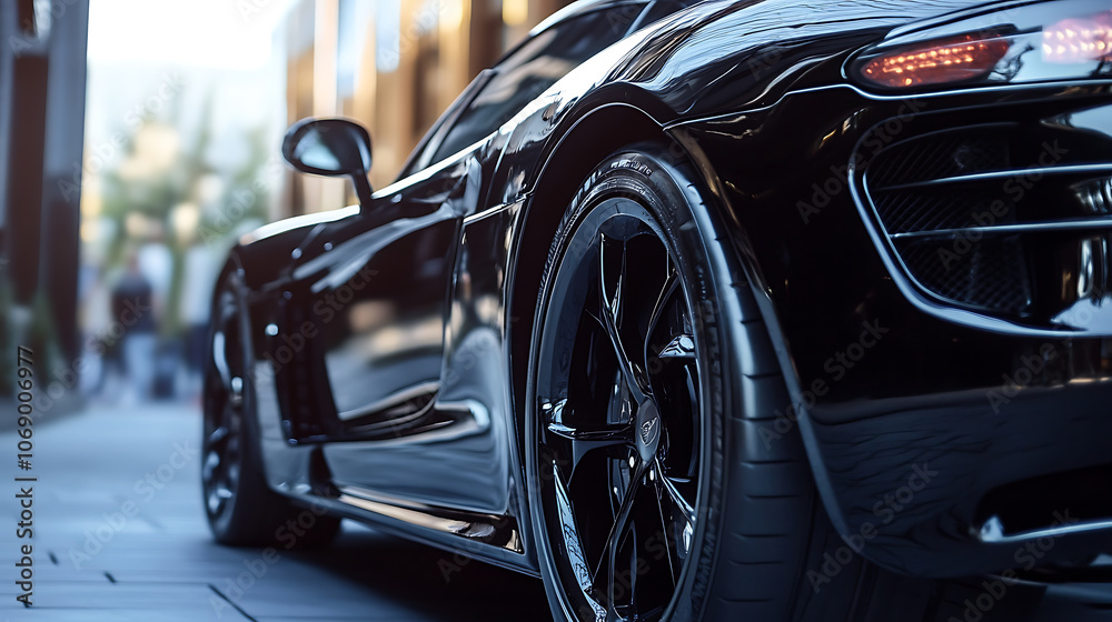 Black modern sport car Black modern sport car