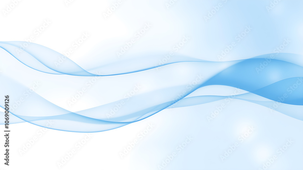 Abstract background with soft, blue waves overlaid on a light, misty background, creating a sense of depth and tranquility