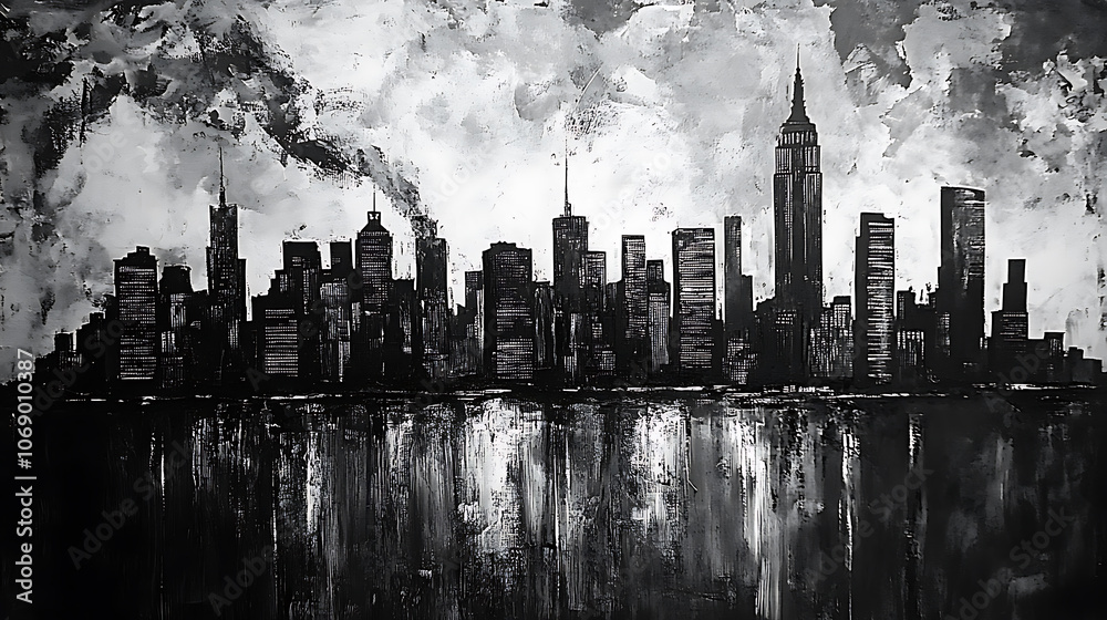 Black and White New York Skyline Black and White New York Skyline