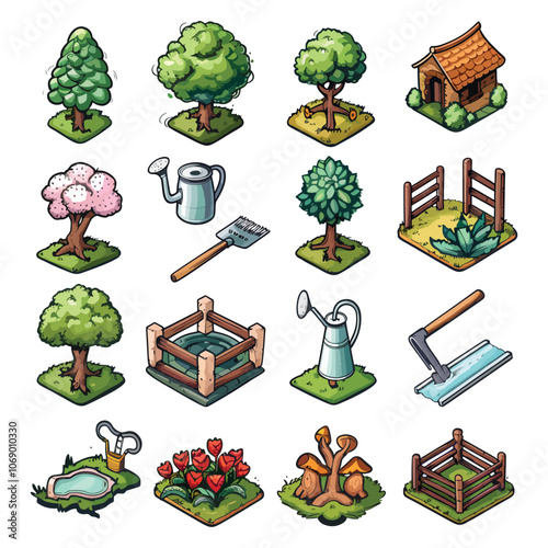 Landscaping Icons Gardening tools