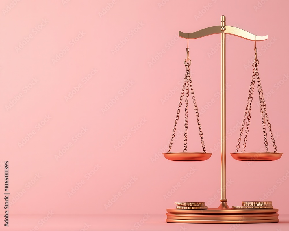 Business finance scales, balancing cost of capital and dividends, 3D illustration Business finance scales, balancing cost of capital and dividends, 3D illustration