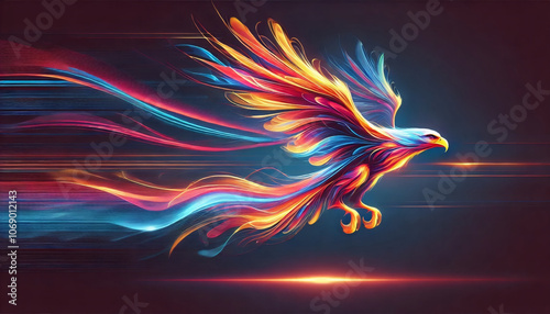 Electric Eagle: Neon Speed Art photo