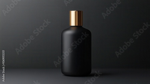 Showcase your stunning matte black beauty product mockup with elegant gold cap for ultimate branding impact