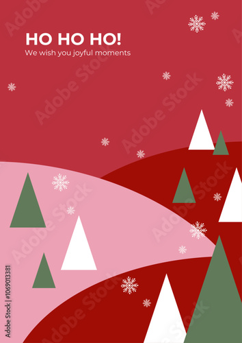 Love and Joy Holiday Greeting Card With Geometric Design. Ideal for spreading holiday cheer and sending warm wishes to loved ones.