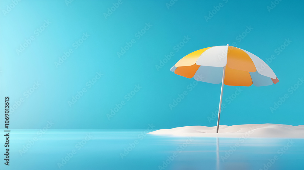 beach umbrella 3d render icon beach umbrella 3d render icon