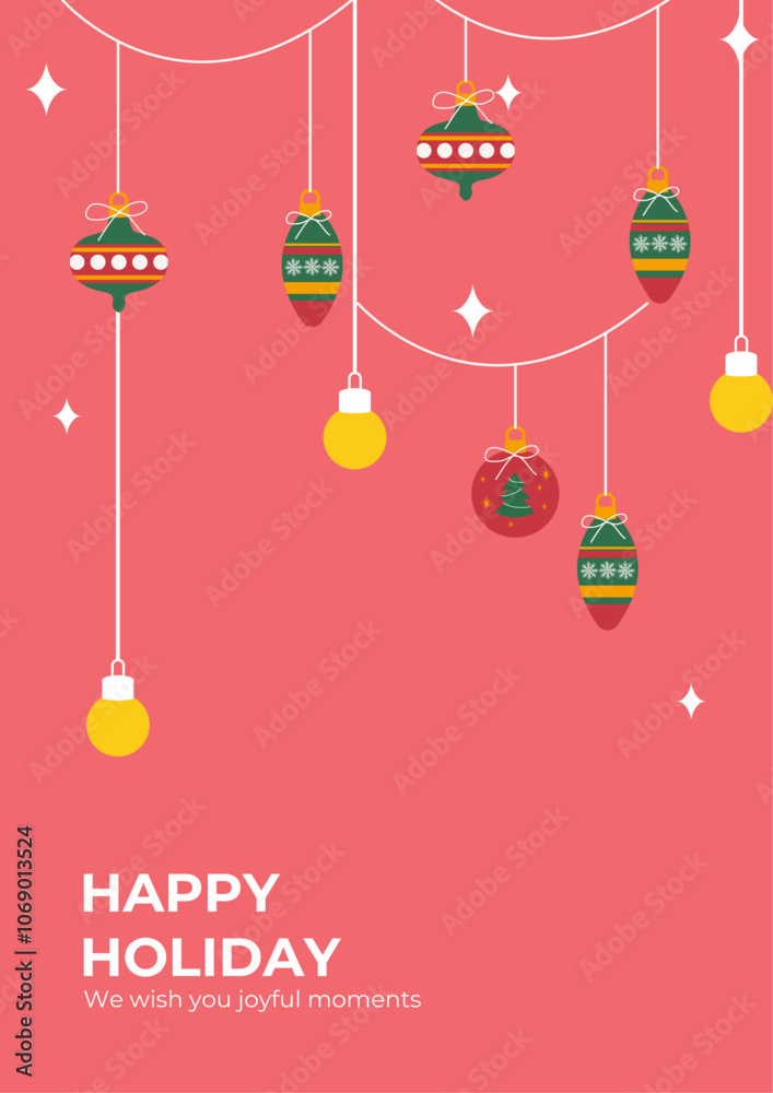 Naklejka premium Love and Joy Holiday Gift Greeting Card Design