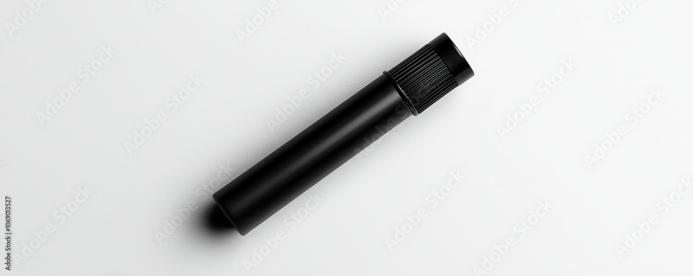 Showcase your beauty product with a matte black tube mockup featuring blank label space for custom design Showcase your beauty product with a matte black tube mockup featuring blank label space for custom design