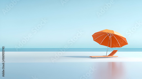 Wallpaper Mural beach umbrella 3d render icon Torontodigital.ca