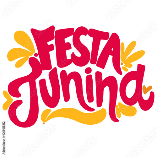 Festa Junina brazilian culture hand drawn lettering