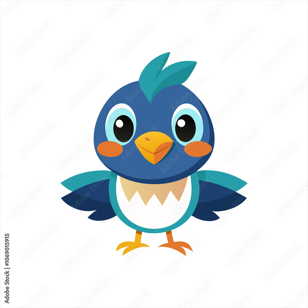 Cute nightingale bird cartoon vector