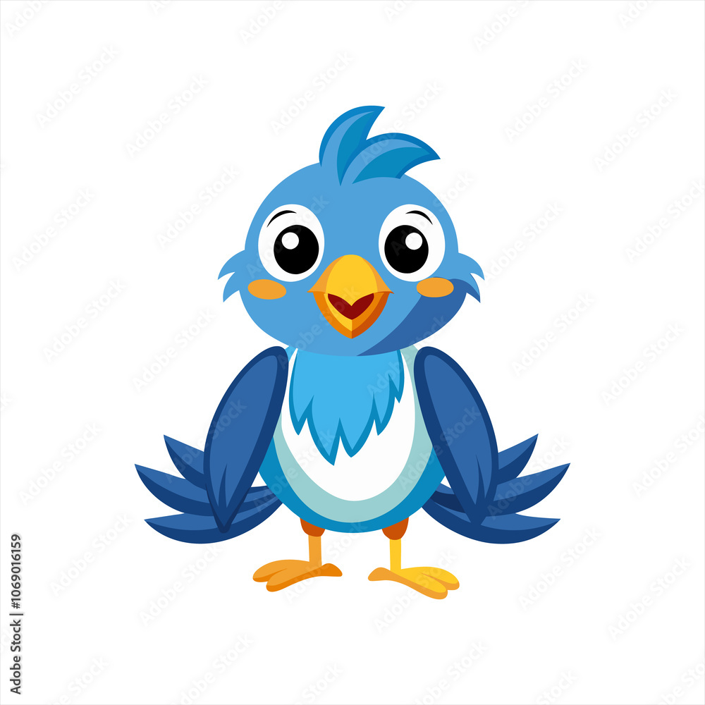 Cute nightingale bird cartoon vector