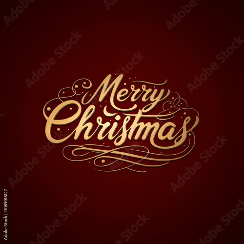 Glittery red text Merry Christmas and stars on white background 