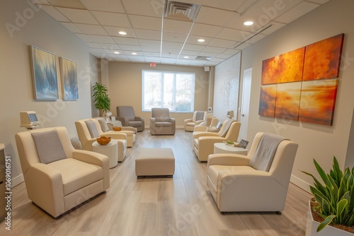 Modern Medical Infusion Lounge Waiting Area