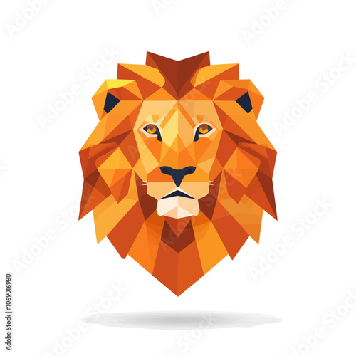 2D flat vector illustration lion icon isolated on a white background.

