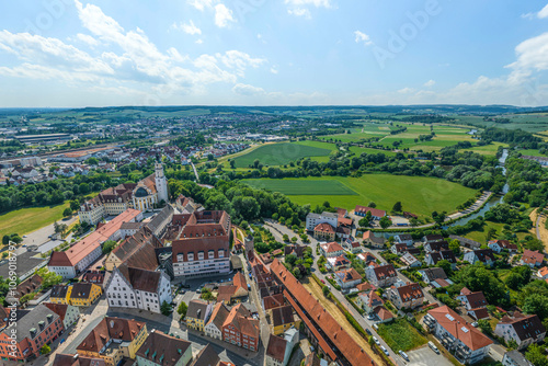 Ausblick auf die ehemalige freie Reichsstadt Donauwörth im Donau-Ries