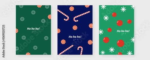 Festive Holiday Cards with Love and Joy Themes. Set of three festive holiday cards featuring love and joy themes with ornament designs. Perfect for spreading cheer during the holiday season