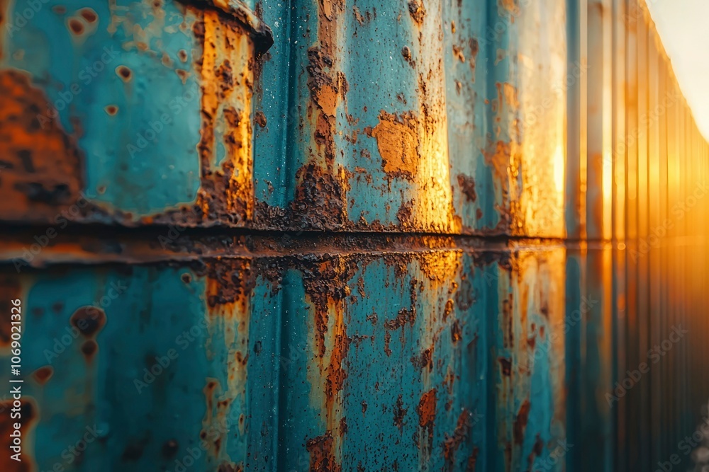 Close-up of a Rusted Metal Fence at Sunset Close-up of a Rusted Metal Fence at Sunset