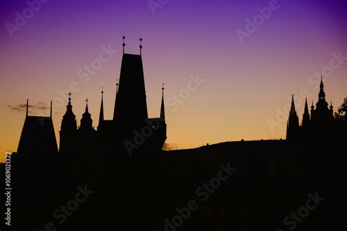 Prague black silhouette