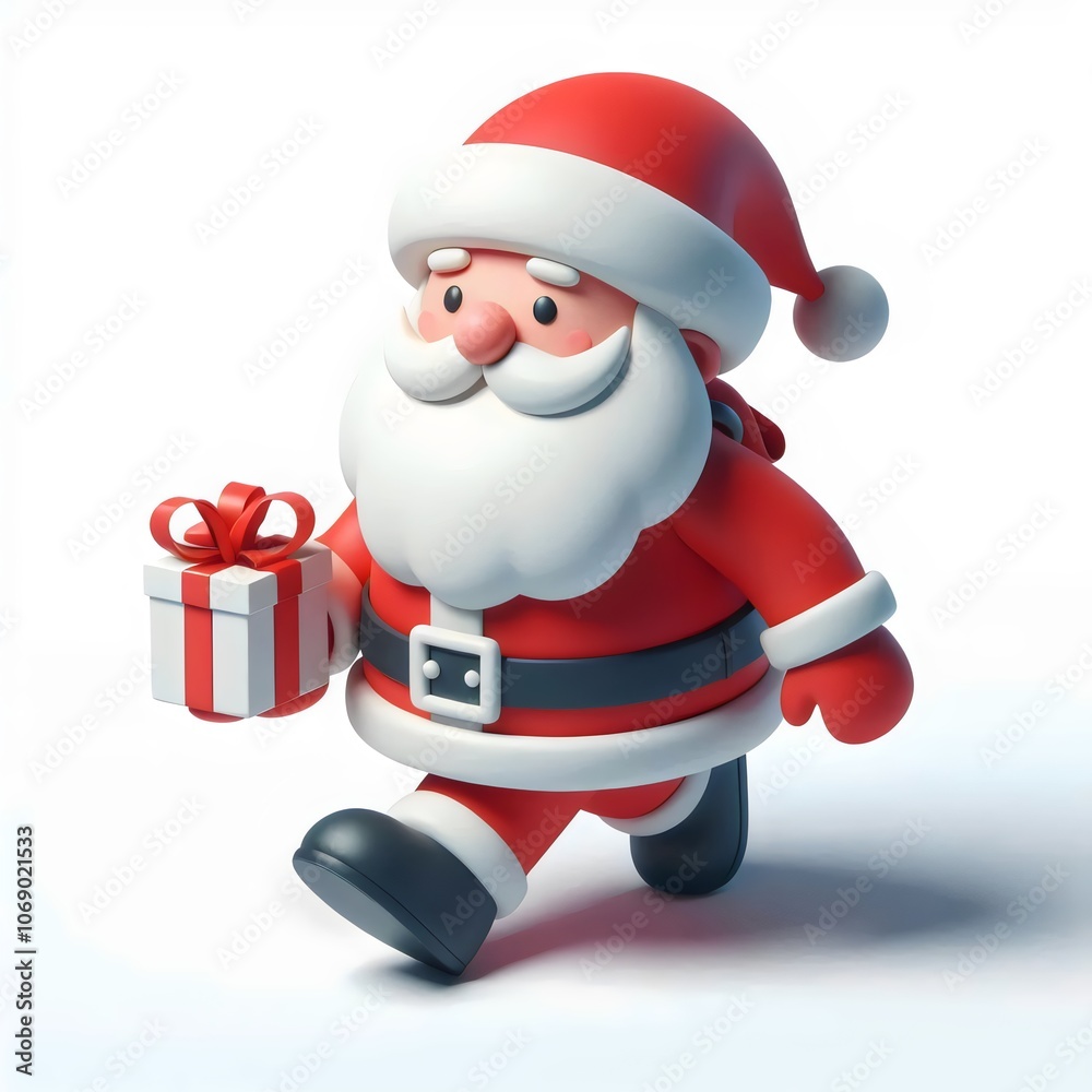 Santa with gift box. Isolated on a white background. Santa with gift box. Isolated on a white background.