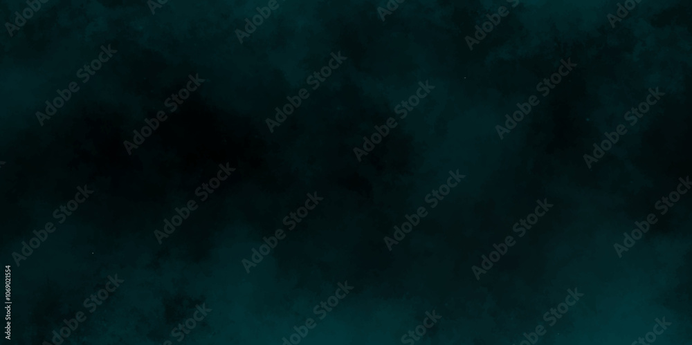 Naklejka premium abstract cloud and vapor texture background. Black and teal smoke aquarelle smudge illustration smooth grungy smokey light pastel colors ink glow. Teal color powder explosion 