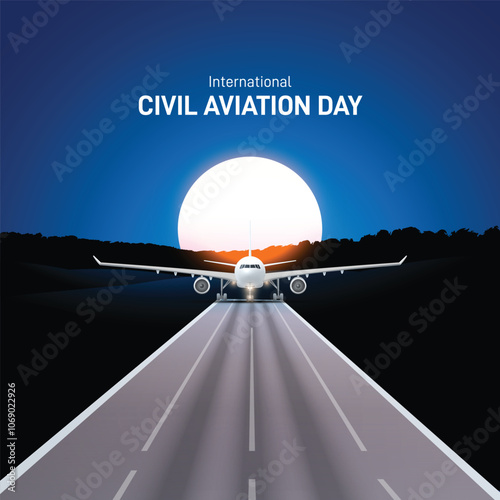 international civil aviation day. international civil aviation day creative concept banner, poster, social media post, postcard, backdrop, greetings card, background, template design etc.