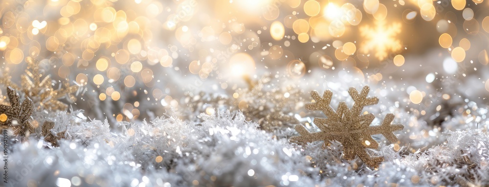 Sparkling Snowflake in a Winter Wonderland Scene