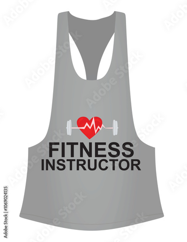 T shirt fitness instructor design. vector