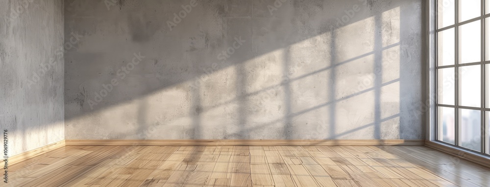 Spacious Empty Room with Sunlight Through Window Spacious Empty Room with Sunlight Through Window