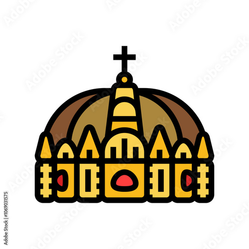 crown emperor byzantine color icon vector. crown emperor byzantine sign. isolated symbol illustration