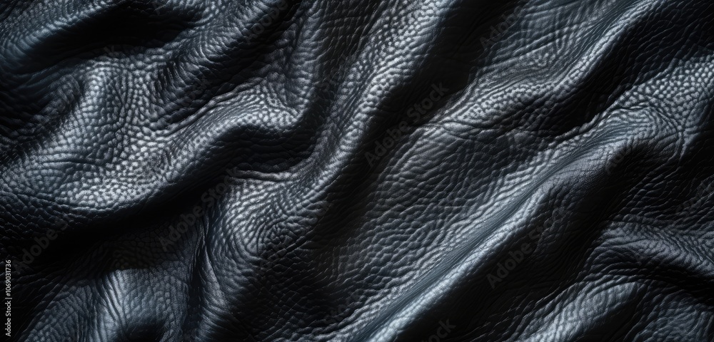 Black Leather Material with Elegant Texture Black Leather Material with Elegant Texture