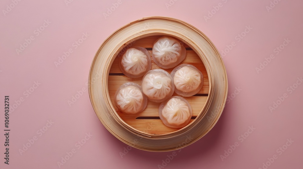 Steamed Dumplings in Bamboo Basket Steamed Dumplings in Bamboo Basket