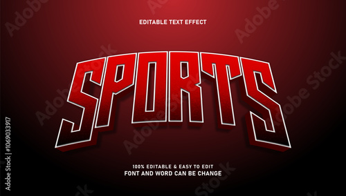 Modern and elegant 3D style sports text effect, editable