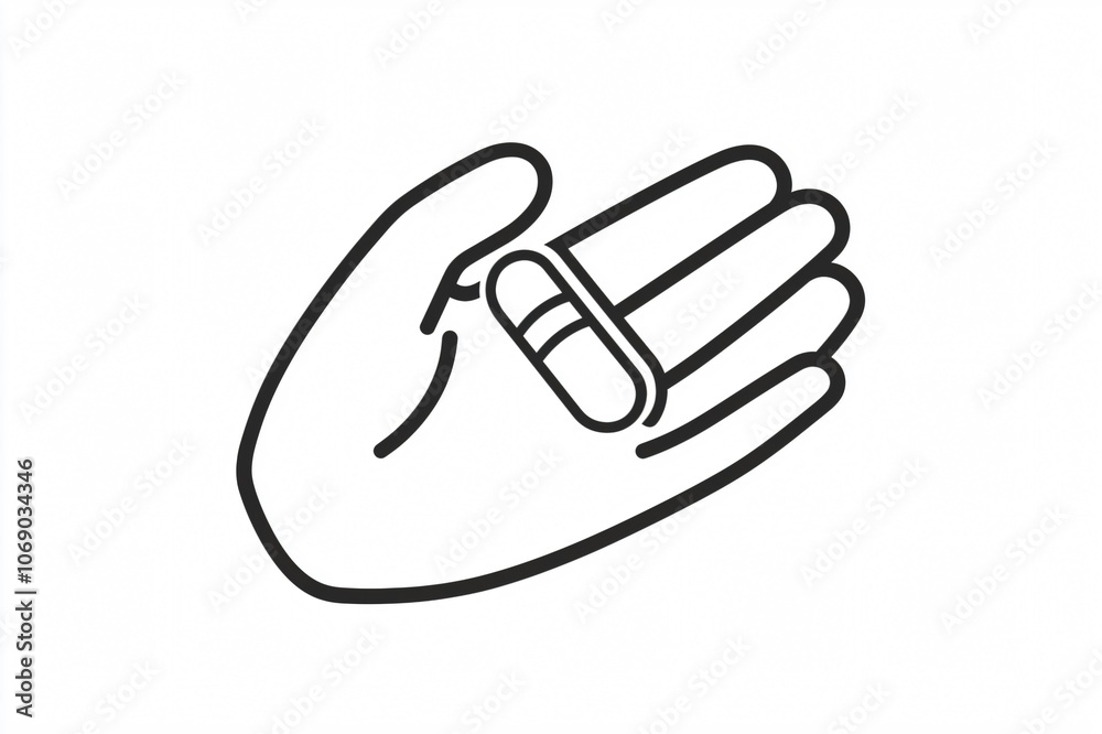 Hand holds a medical capsule icon, symbolizing healthcare and medicine, perfect for pharmacy and health concepts Hand holds a medical capsule icon, symbolizing healthcare and medicine, perfect for pharmacy and health concepts