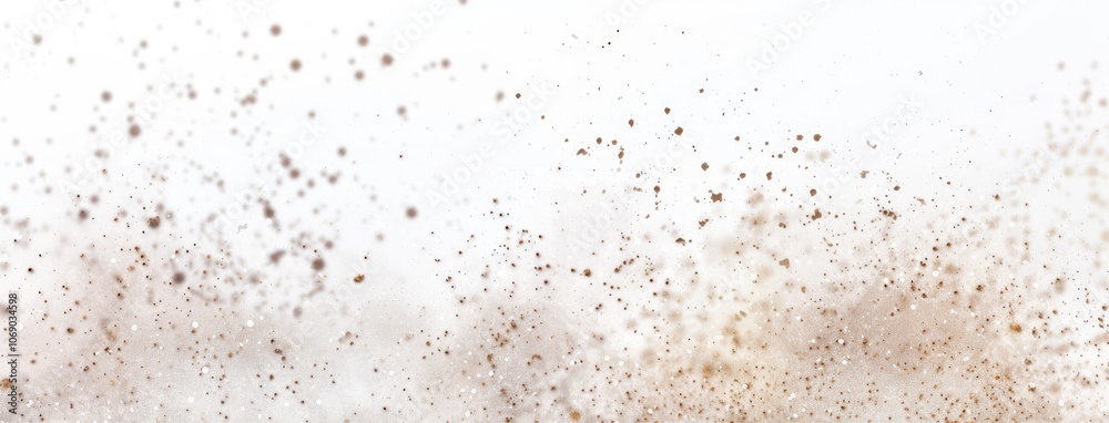 Dynamic Brown Dust Explosion on White Background Dynamic Brown Dust Explosion on White Background