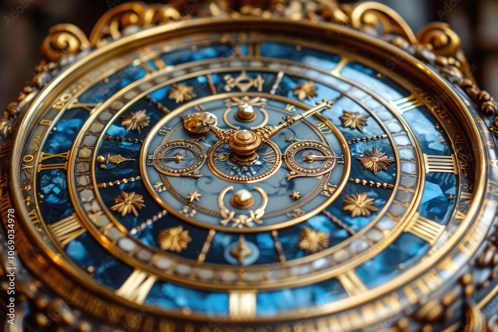 Close-up of a Detailed Ornate Antique Clock Face Close-up of a Detailed Ornate Antique Clock Face