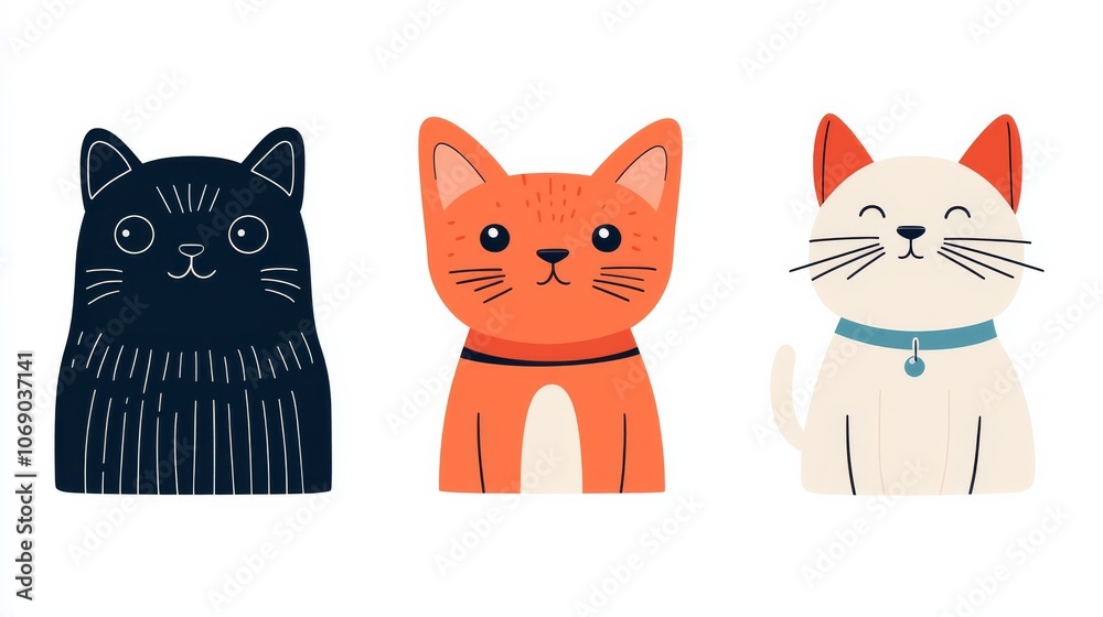 Trio of Cute Cat Illustrations
Trio of Cute Cat Illustrations