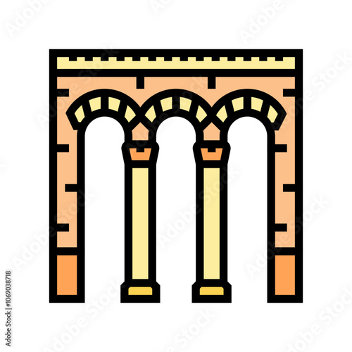arch byzantine color icon vector. arch byzantine sign. isolated symbol illustration