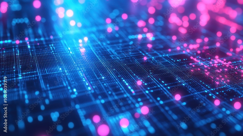 Abstract Technology Background with Neon Colors Abstract Technology Background with Neon Colors
