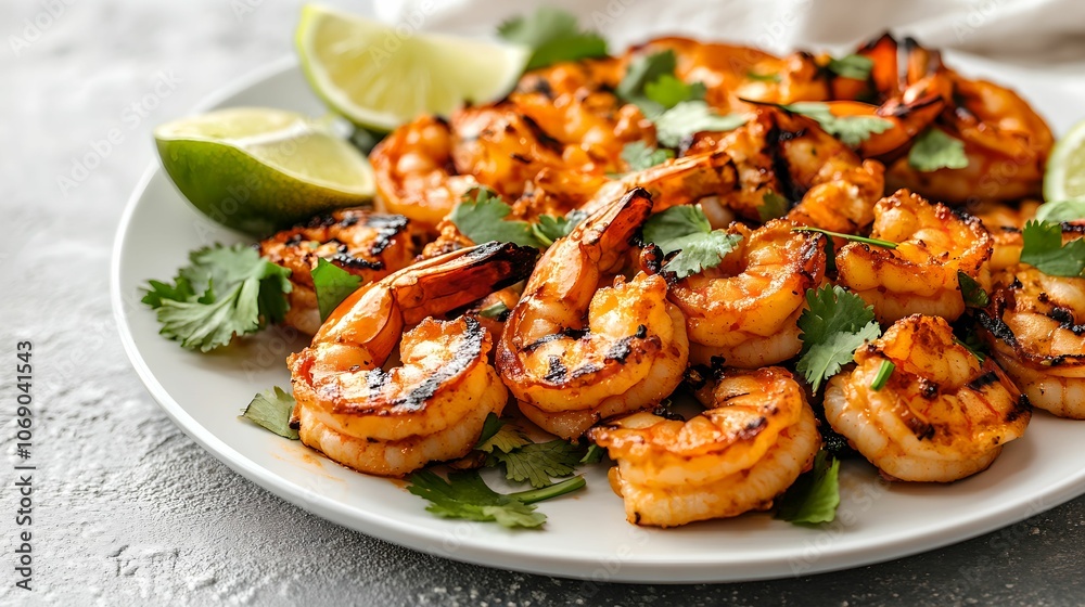 Spicy Thai Grilled Shrimp Delicacy, food, seafood, cuisine, herbs Spicy Thai Grilled Shrimp Delicacy, food, seafood, cuisine, herbs