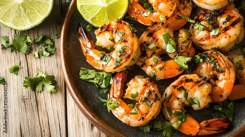 Delicious Spicy Thai Grilled Shrimp, food, cuisine, seafood, marinated