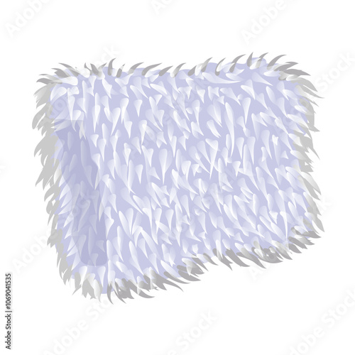 Wool muff technical flat sketch vector mockup template.