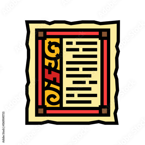 illuminated manuscript byzantine color icon vector. illuminated manuscript byzantine sign. isolated symbol illustration