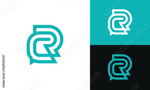 Initials CR RC Bubble Chat Logo Design Inspiration