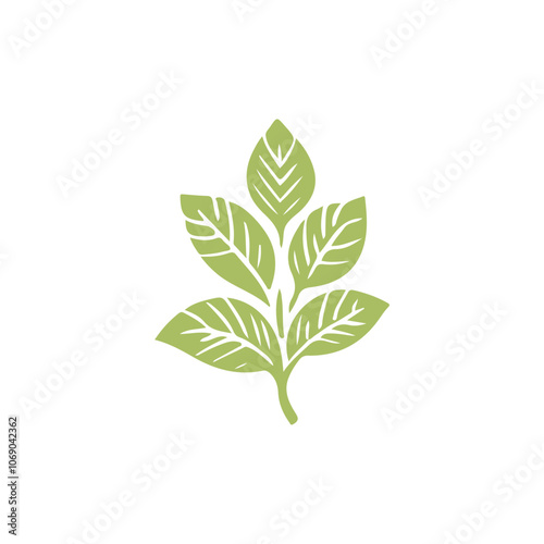 Simple and elegant leaf icon for nature designs