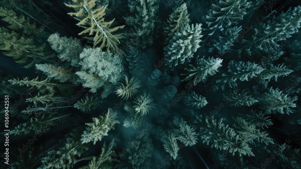 Aerial Shot of Evergreen Trees in Forest Aerial Shot of Evergreen Trees in Forest